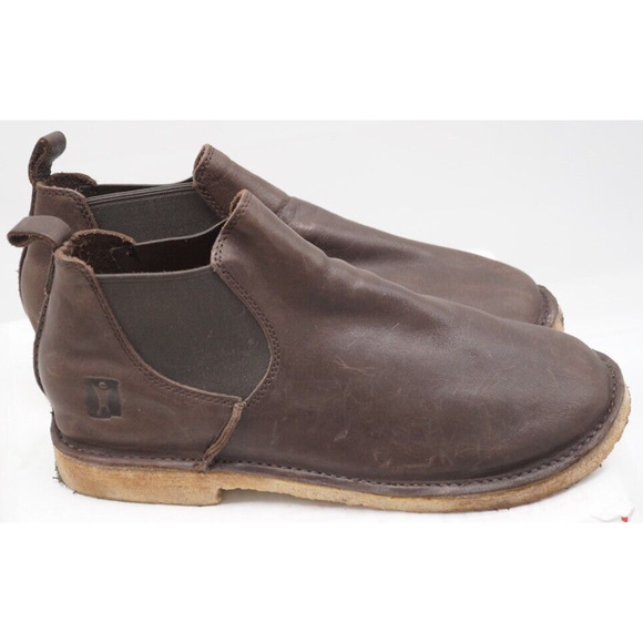 Baffin Relax Crepe sole Chelsea Ankle Bootie M005 Brown Leather Size 12 - Picture 6 of 11